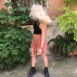 Orange mini skirt